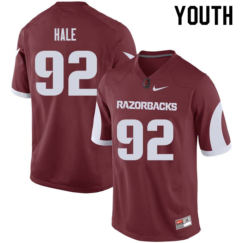 Youth #92 Elias Hale Arkansas Razorback College Football Jerseys Sale-Cardinal